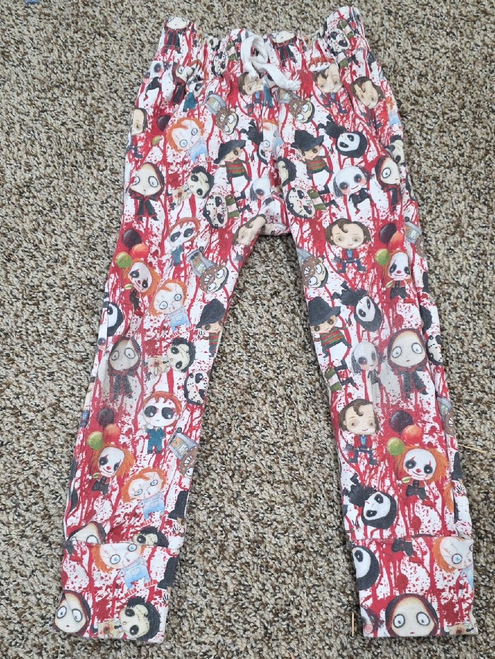 Kids Red Character Print Drawstring Lounge Pants